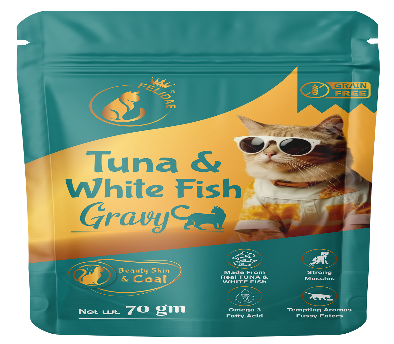 FELIDAE Adult CAT (1+ Year) Tuna & White Fish Gravy